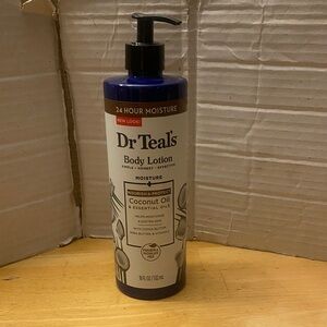 Dr Teals coconut oil & Ess oils lotion w cocoa butter Vit E and shea butter. NWT